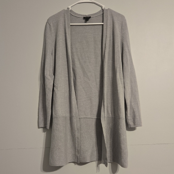 Talbots Light Gray Merino Wool Women's Cardigan, Size Large - Picture 1 of 4